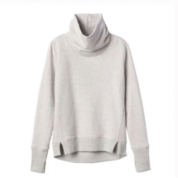 ATHLETA Funnel Neck Pullover Sweatshirt Light Gray Women’s Size XS - Picture 1 of 6